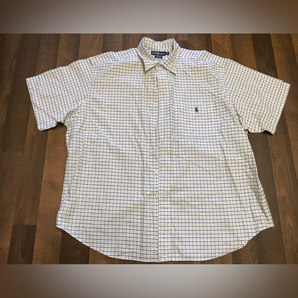 Ralph Lauren Yellow and Blue Plaid Casual Shirt - Picture 1 of 5
